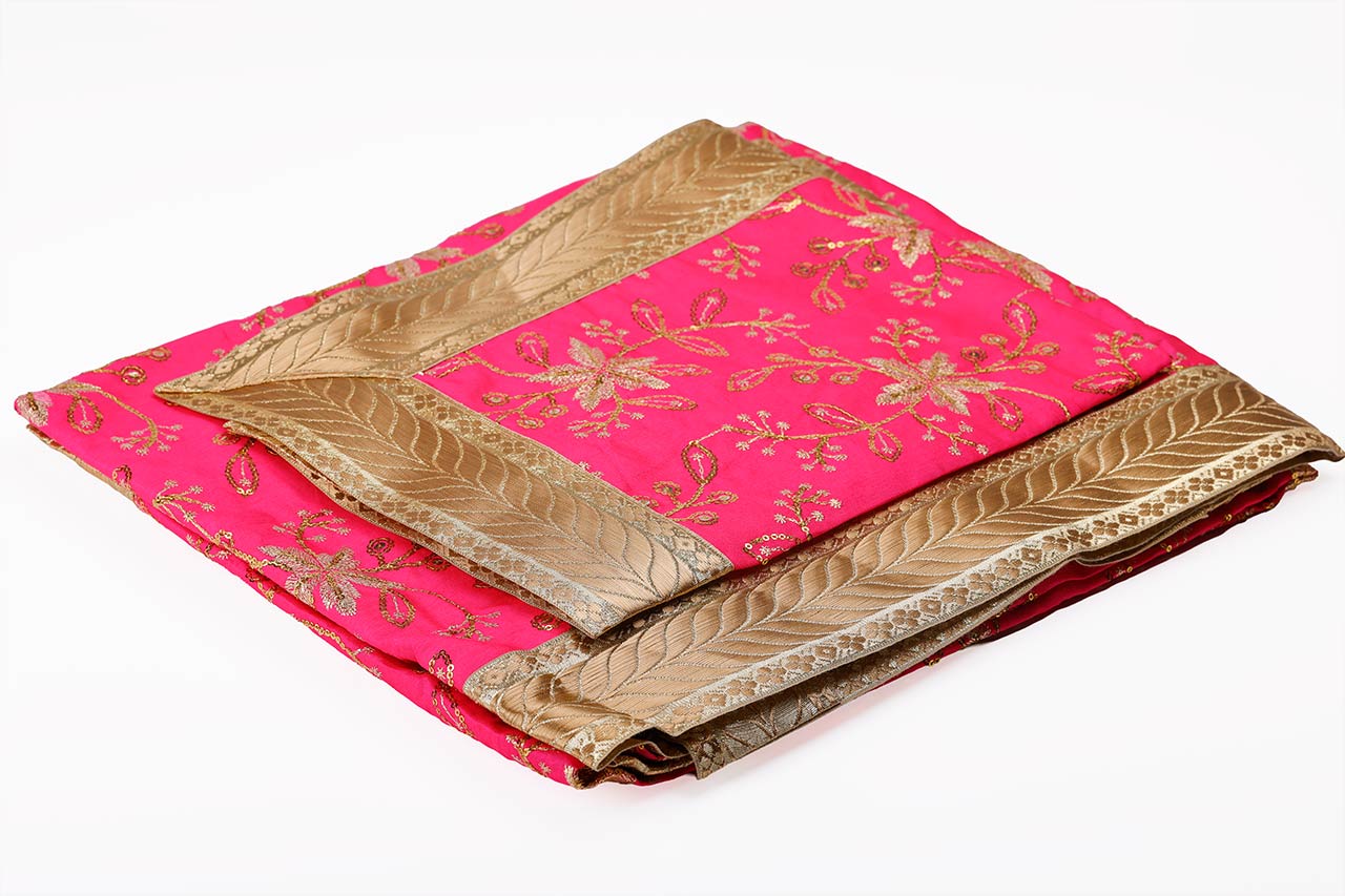 Hot Pink Shade Embroided Double Rumala Sahib Hot Pink Shade Embroided Double Rumala Sahib